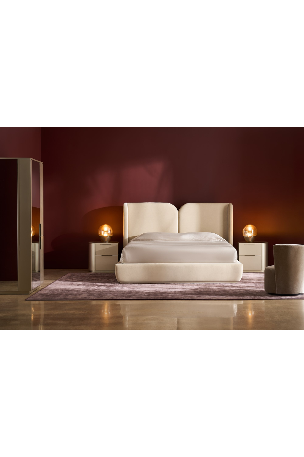 Silver Gloss 2-Drawer Nightstand | Caracole Oblique