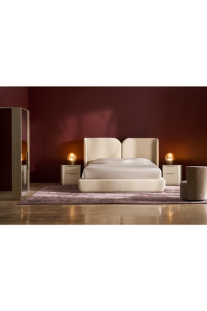 Silver Gloss 2-Drawer Nightstand | Caracole Oblique