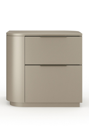 Silver Gloss 2-Drawer Nightstand | Caracole Oblique | Oroa.com