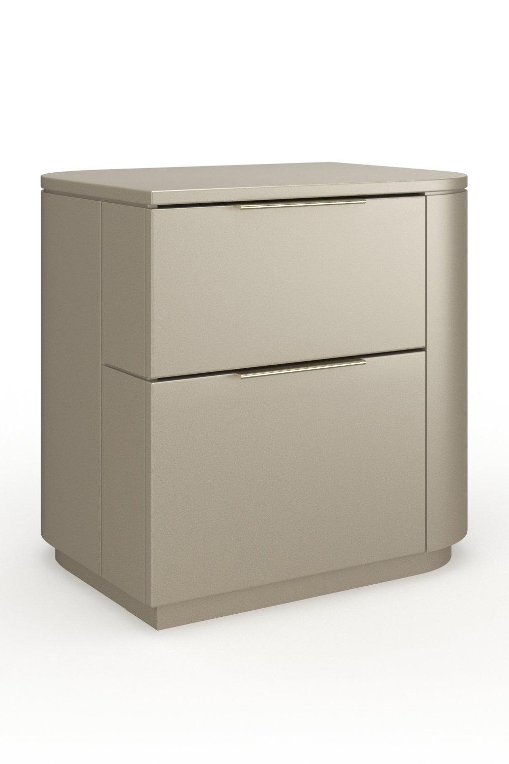 Silver Gloss 2-Drawer Nightstand | Caracole Oblique | Oroa.com