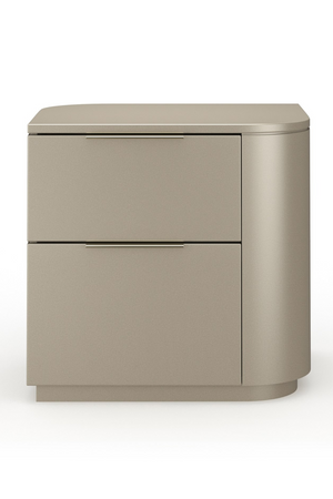 Silver Gloss 2-Drawer Nightstand | Caracole Oblique | Oroa.com