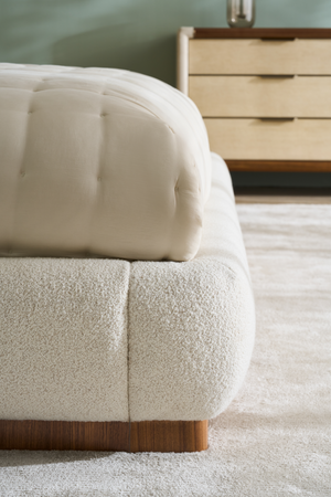 White Bouclé Bed | Caracole Botero | Oroa.com