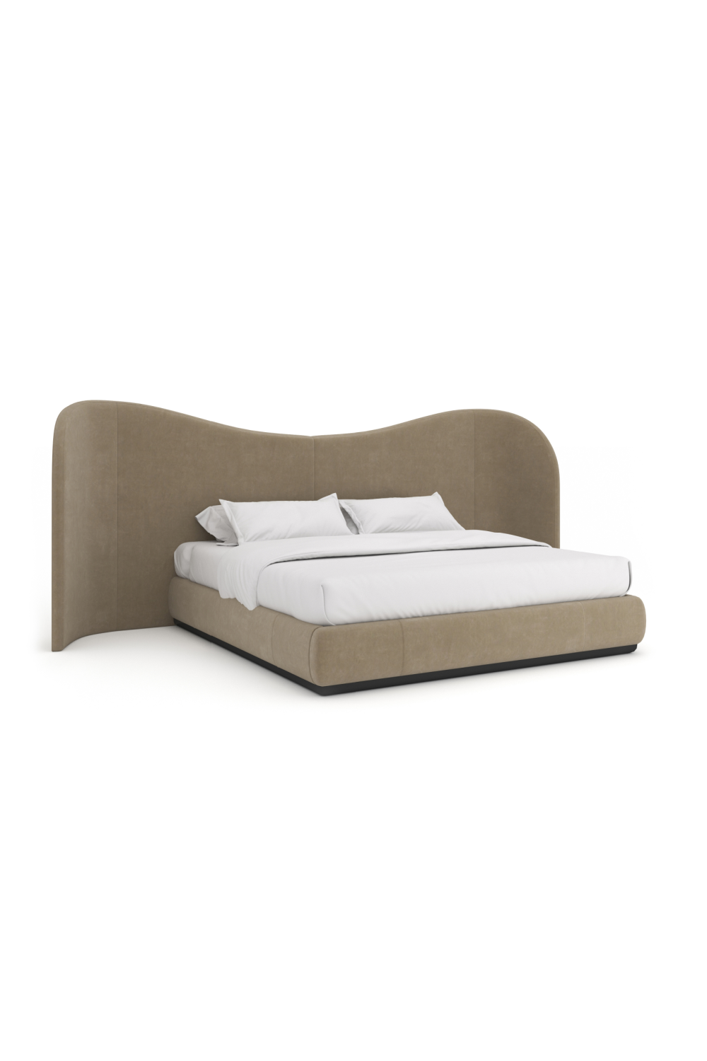 Taupe Velvet Bed | Caracole Clio | Oroa.com