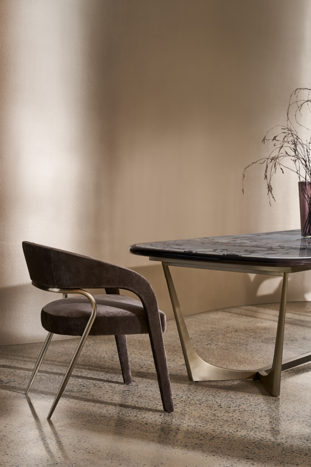 Glossy Stone Dining Table | Caracole Vena | Oroa.com
