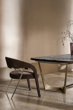 Open-Back Velvet Dining Chair | Caracole Gazelle | Oroa.com