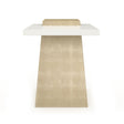 Wooden Trapezoid Side Table – Plank – front view