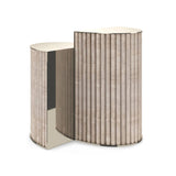 Modern European furniture - Ribbed Travertine Side Table - www.oroa.com