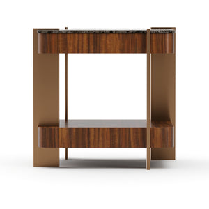   Smoked Walnut Square Side Table | Oroa.com