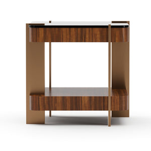   Smoked Walnut Square Side Table | Oroa.com
