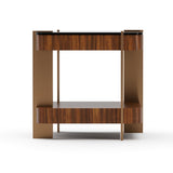 Smoked Walnut Square Side Table | Caracole Altura