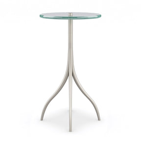 Silver & Glass Accent Table – Point Taken – front view