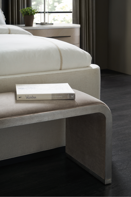 Taupe Velvet Bench | Caracole Traverse | Oroa.com
