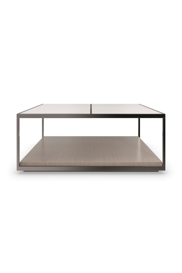 Cream Travertine Cocktail Table | Caracole Cartesian | Oroa.com