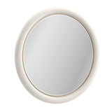 White Crackled Round Mirror | Caracole Perseus
