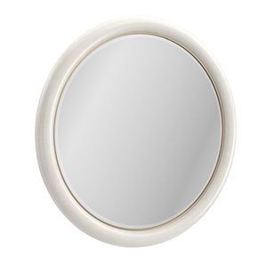   White Crackled Round Mirror | Oroa.com