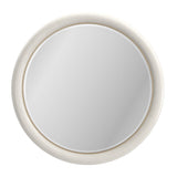 White Crackled Round Mirror | Caracole Perseus