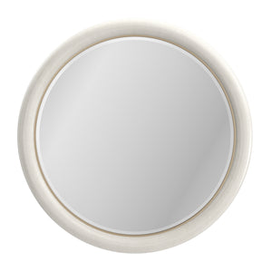   White Crackled Round Mirror | Oroa.com