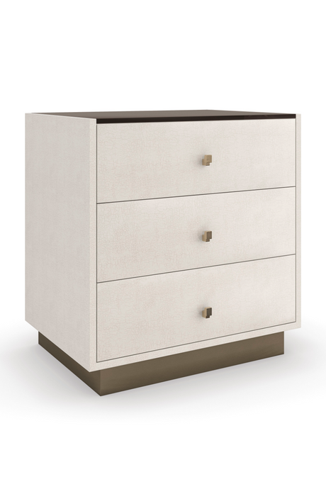 Cream 3-Drawer Nightstand | Caracole Iliad | Oroa.com