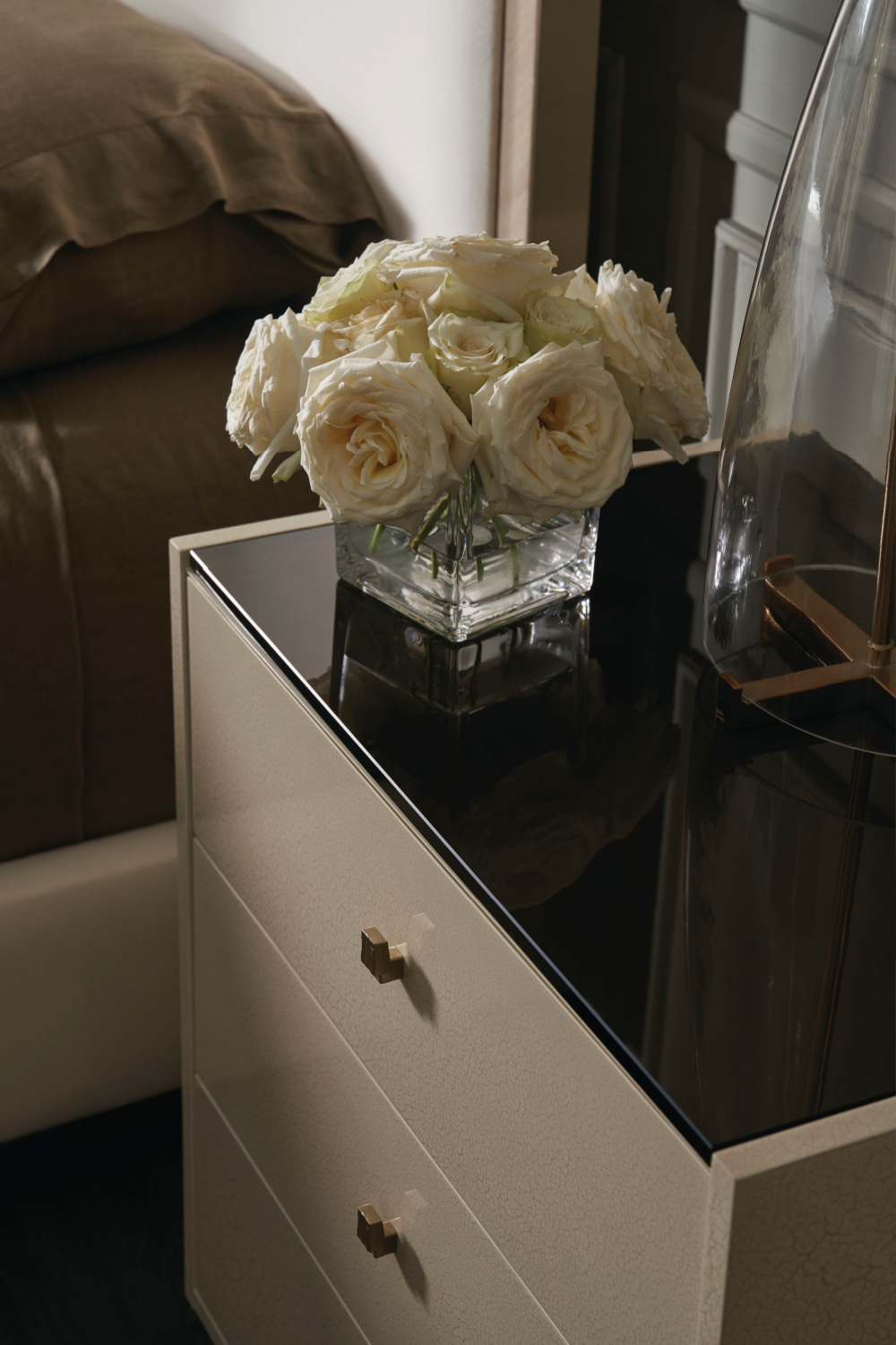 Cream 3-Drawer Nightstand | Caracole Iliad | Oroa.com