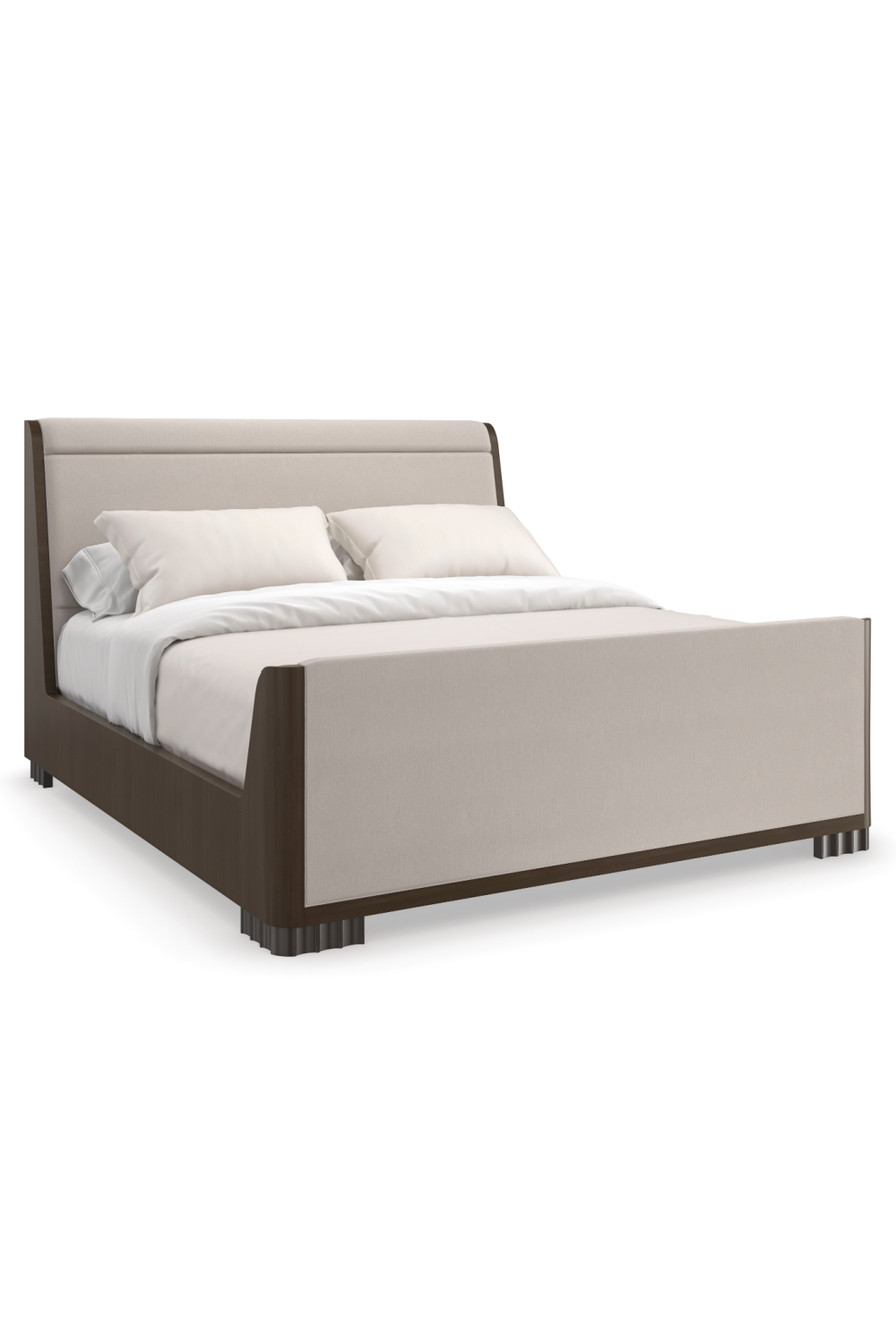 Dark Brown Modern Bed | Caracole Slow Wave | Oroa.com