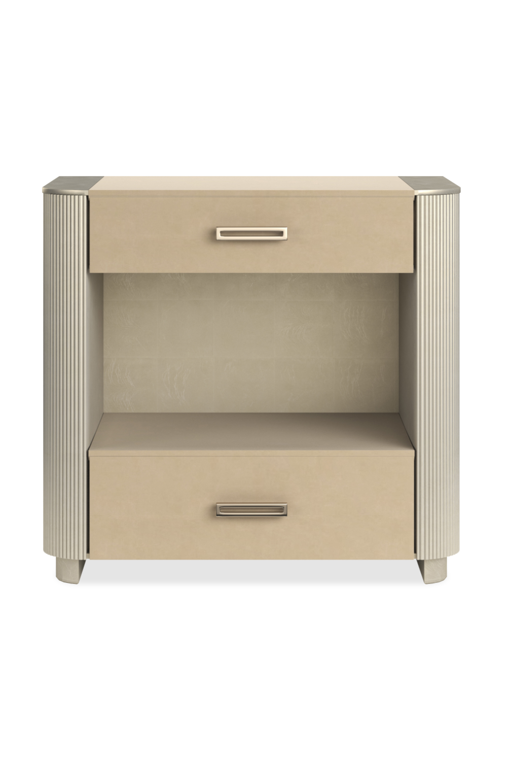 Fluted Sides 2-Drawer Nightstand L | Caracole Love-Ly! | Oroa.com