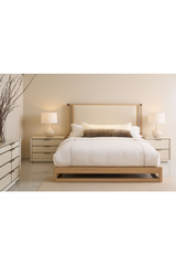 Sun-Drenched Oak Bed | Caracole Pinstripe | Oroa.com