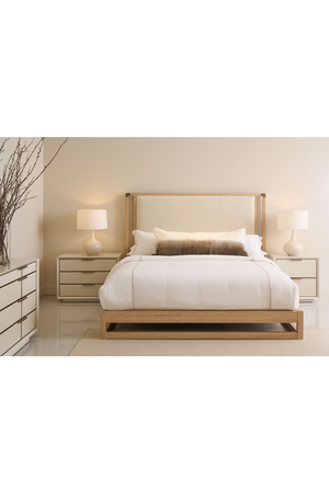 Sun-Drenched Oak Bed | Caracole Pinstripe | Oroa.com