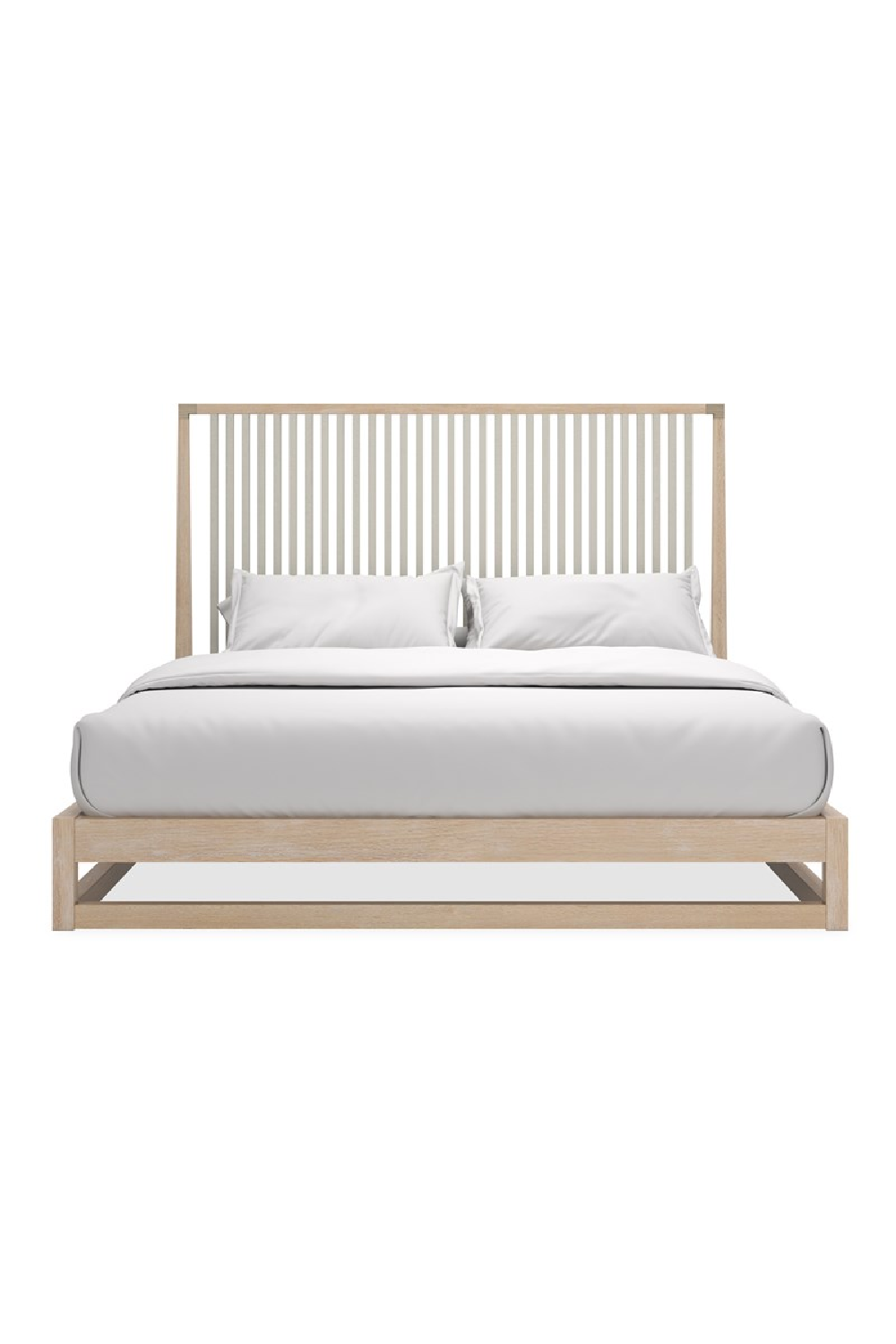 Slatted Oak King Bed | Caracole Pinstripe | Oroa.com