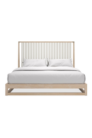 Slatted Oak King Bed | Caracole Pinstripe | Oroa.com