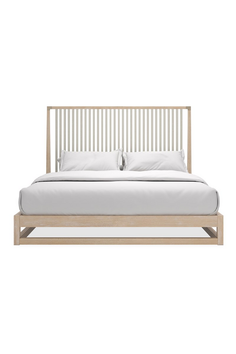 Slatted Oak King Bed | Caracole Pinstripe | Oroa.com