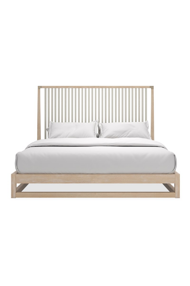 Slatted Oak King Bed | Caracole Pinstripe | Oroa.com