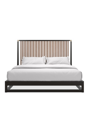 Slatted Oak King Bed | Caracole Pinstripe | Oroa.com