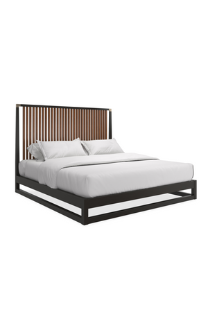 Slatted Oak King Bed | Caracole Pinstripe | Oroa.com