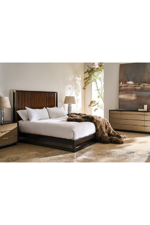 Slatted Oak King Bed | Caracole Pinstripe | Oroa.com