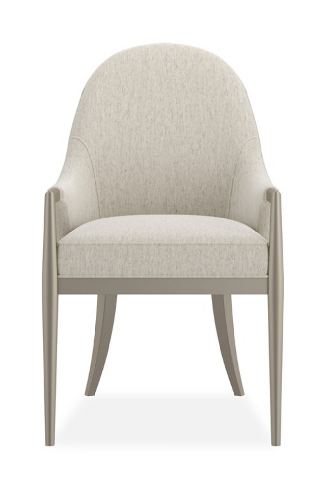 White Arched-Back Dining Armchair | Caracole Natural Choice | Oroa.com