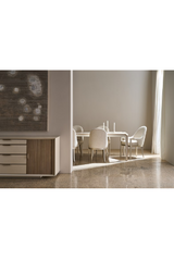 White Arched-Back Dining Armchair | Caracole Natural Choice | Oroa.com