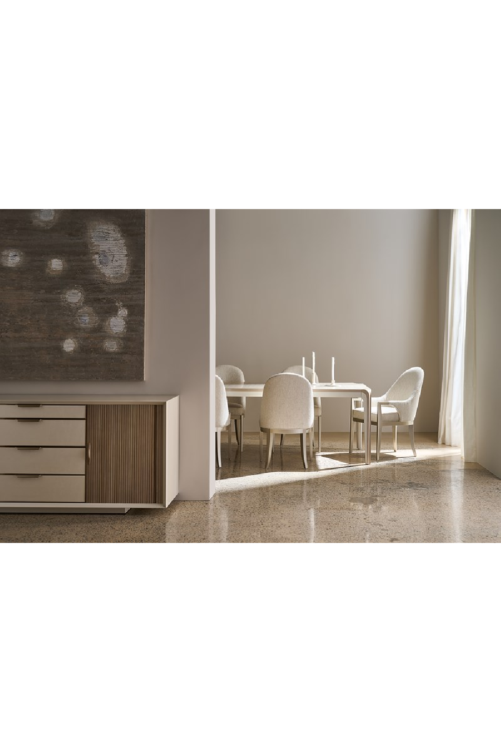 Ecru Arched-Back Side Chair | Caracole Natural Choice | Oroa.com