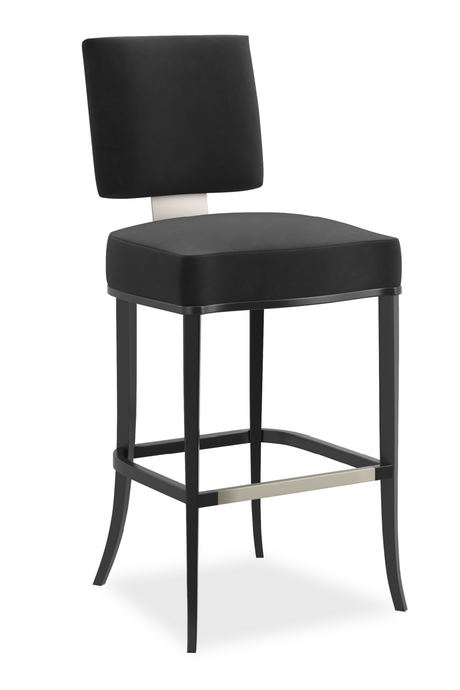 Black Square-Back Bar Stool | Caracole Reserved Seating | Oroa.com