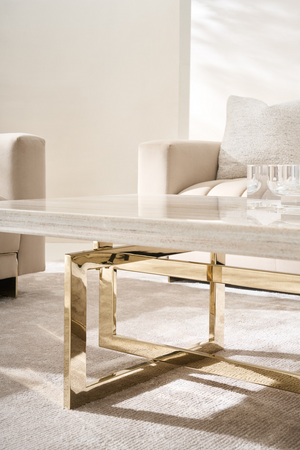 Geometrical Gold Base Coffee Table | Caracole Wish You Were Here | Oroa.com