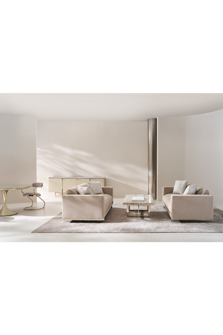 Geometrical Gold Base Coffee Table | Caracole Wish You Were Here | Oroa.com