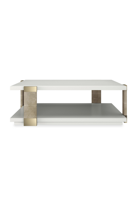 Gold Accent Square Coffee Table | Caracole I'll Take The Corner | Oroa.com
