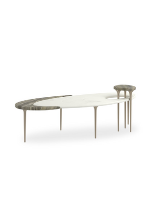 Oval Marble Modern Coffee Table | Caracole Resonance | Oroa.com