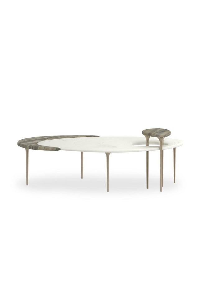 Oval Marble Modern Coffee Table | Caracole Resonance | Oroa.com