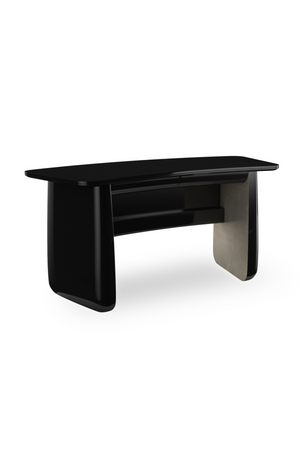 Black Glass 2-Drawer Desk | Caracole Cabochon | Oroa.com