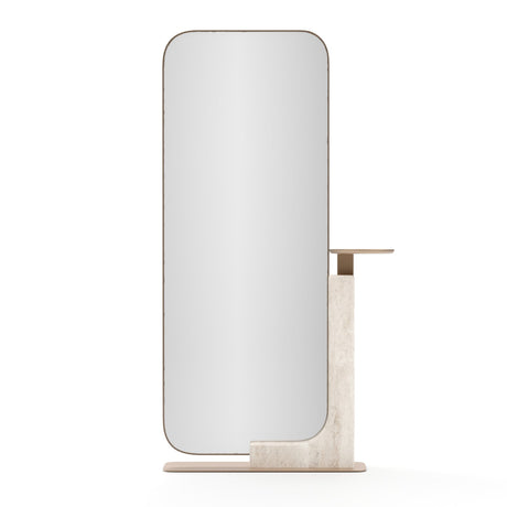 Travertine Stand Floor Mirror | Caracole Overlap