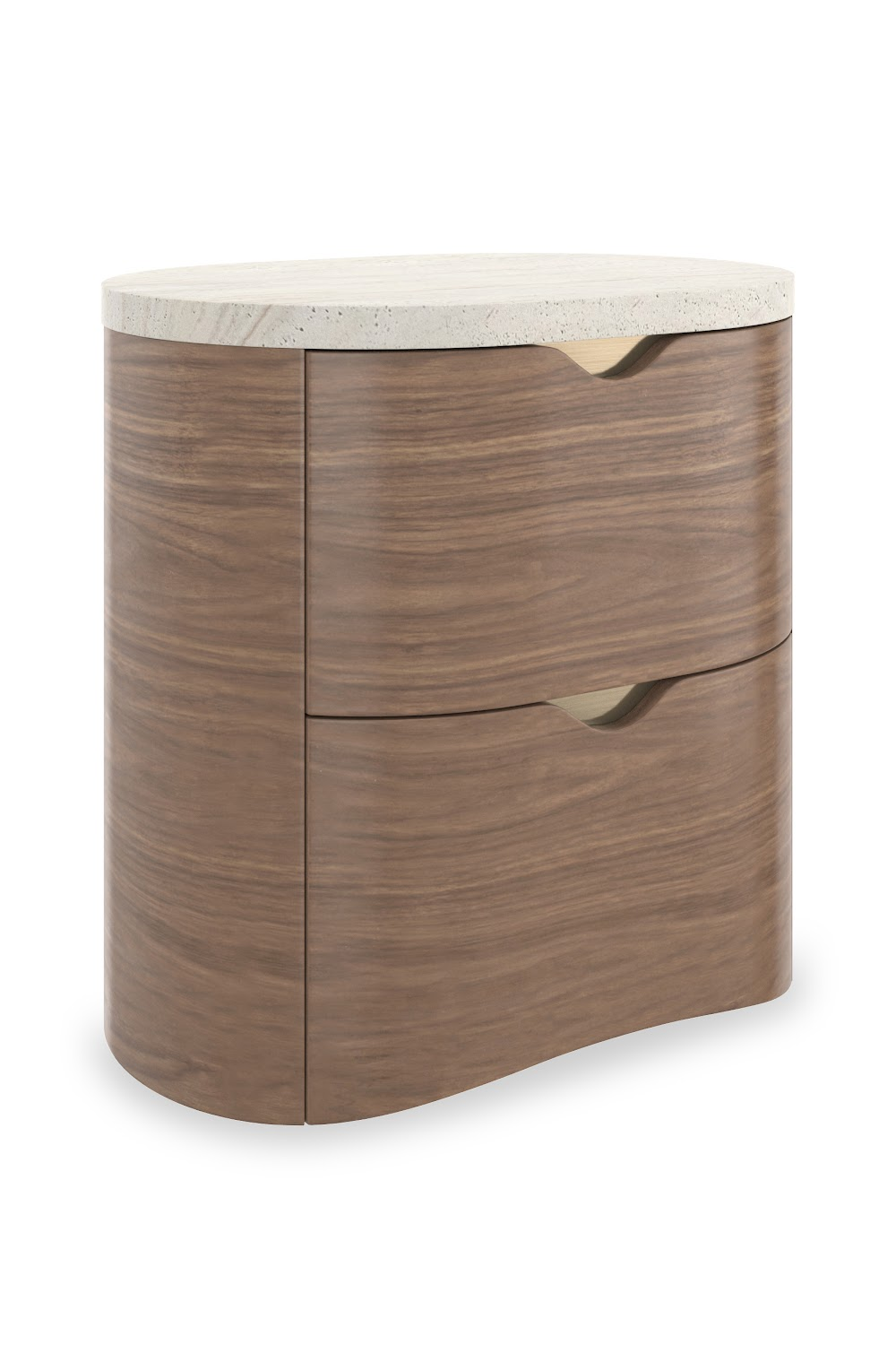 Travertine Top 2-Drawer Nightstand | Caracole Fleur | Oroa.com