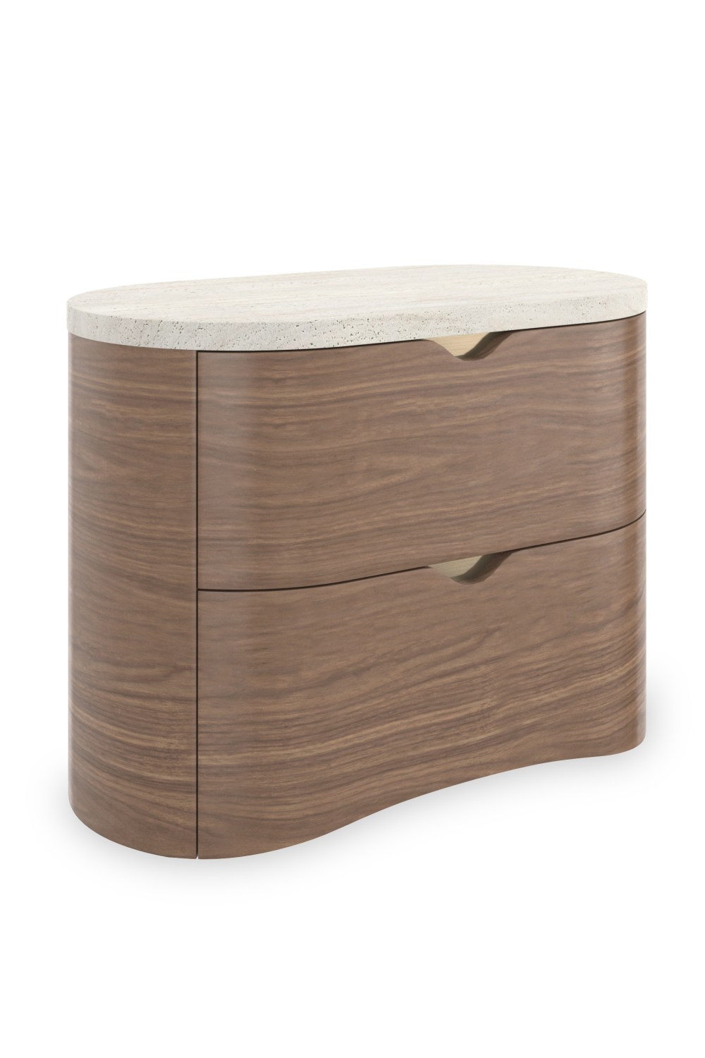 Travertine Top 2-Drawer Nightstand | Caracole Fleur | Oroa.com