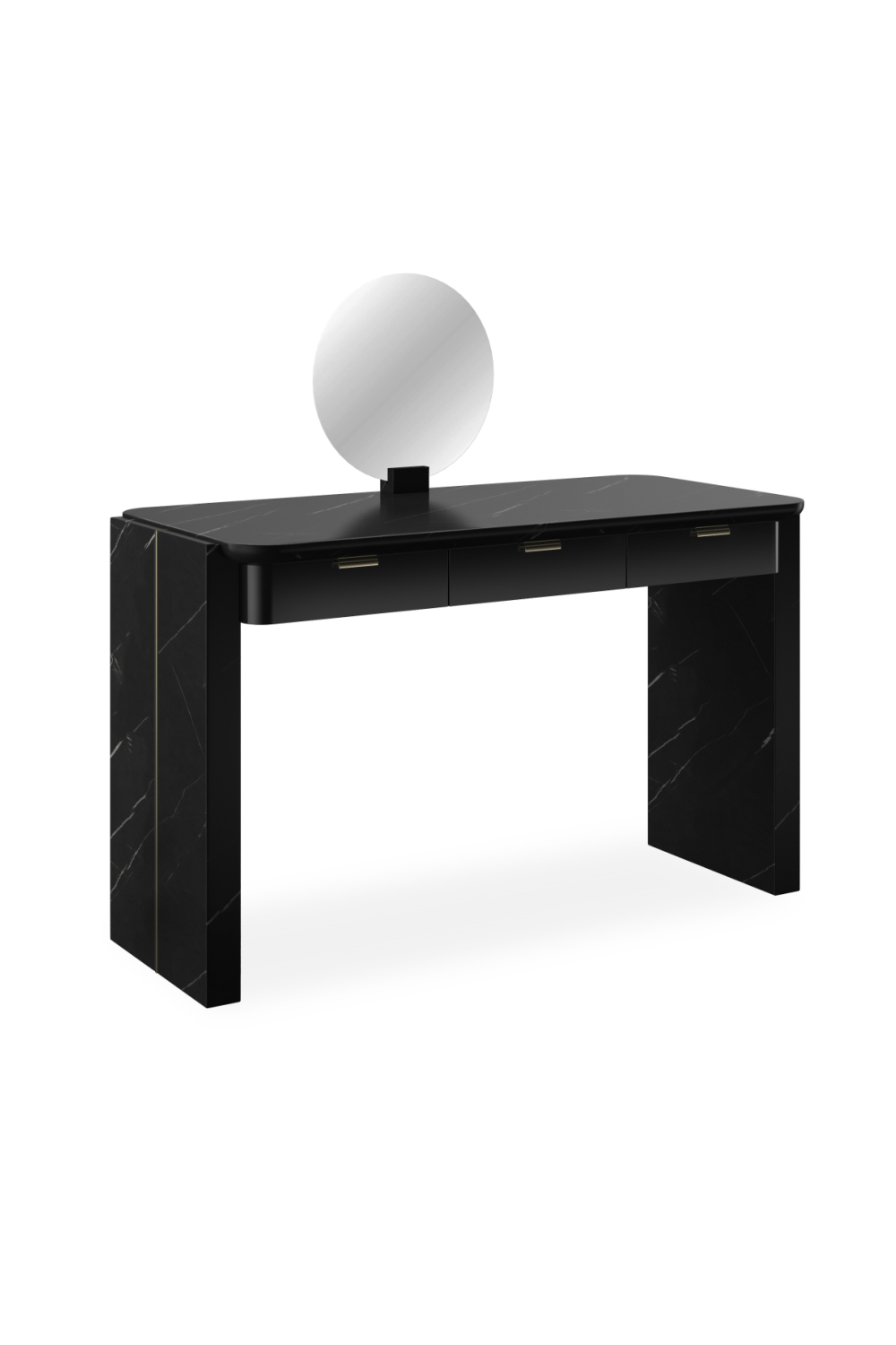 Black 3-Drawer Vanity Desk | Caracole Overlap | Oroa.com