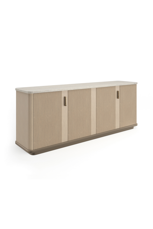 Reeded Oak 4-Door Sideboard | Caracole Rhythm | Oroa.com