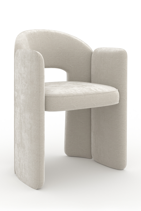White Velvet Dining Armchair | Caracole Overlap | Oroa.com